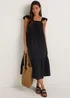 Black Double Cloth Frill Dress - 8 Image 4