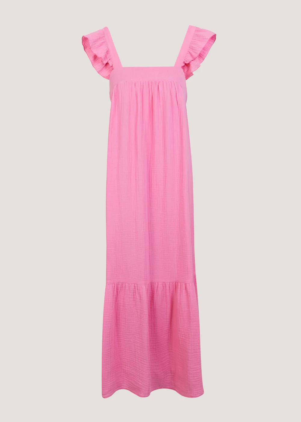 Pink Double Cloth Frill Midi Dress - 8 Image 5