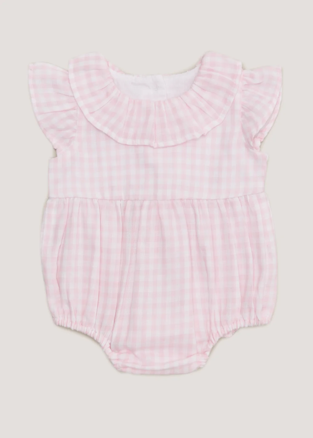 Baby Pink Gingham Romper (Newborn-18mths) - Newborn Image 1