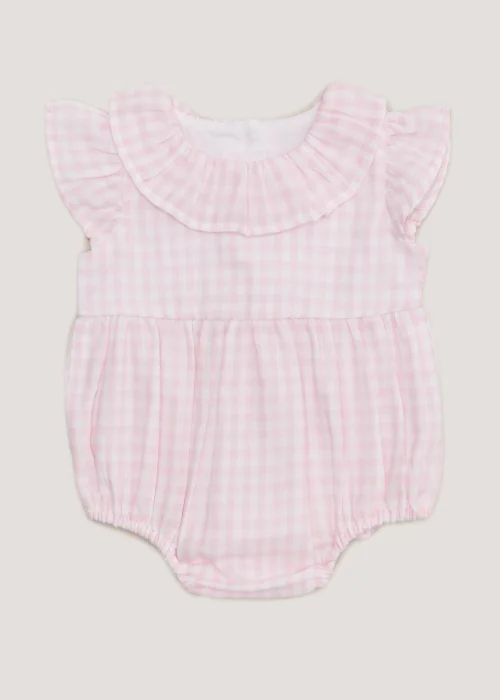 Baby Pink Gingham Romper (Newborn-18mths) - Newborn Image 1