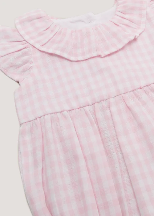Baby Pink Gingham Romper (Newborn-18mths) - Newborn Image 2