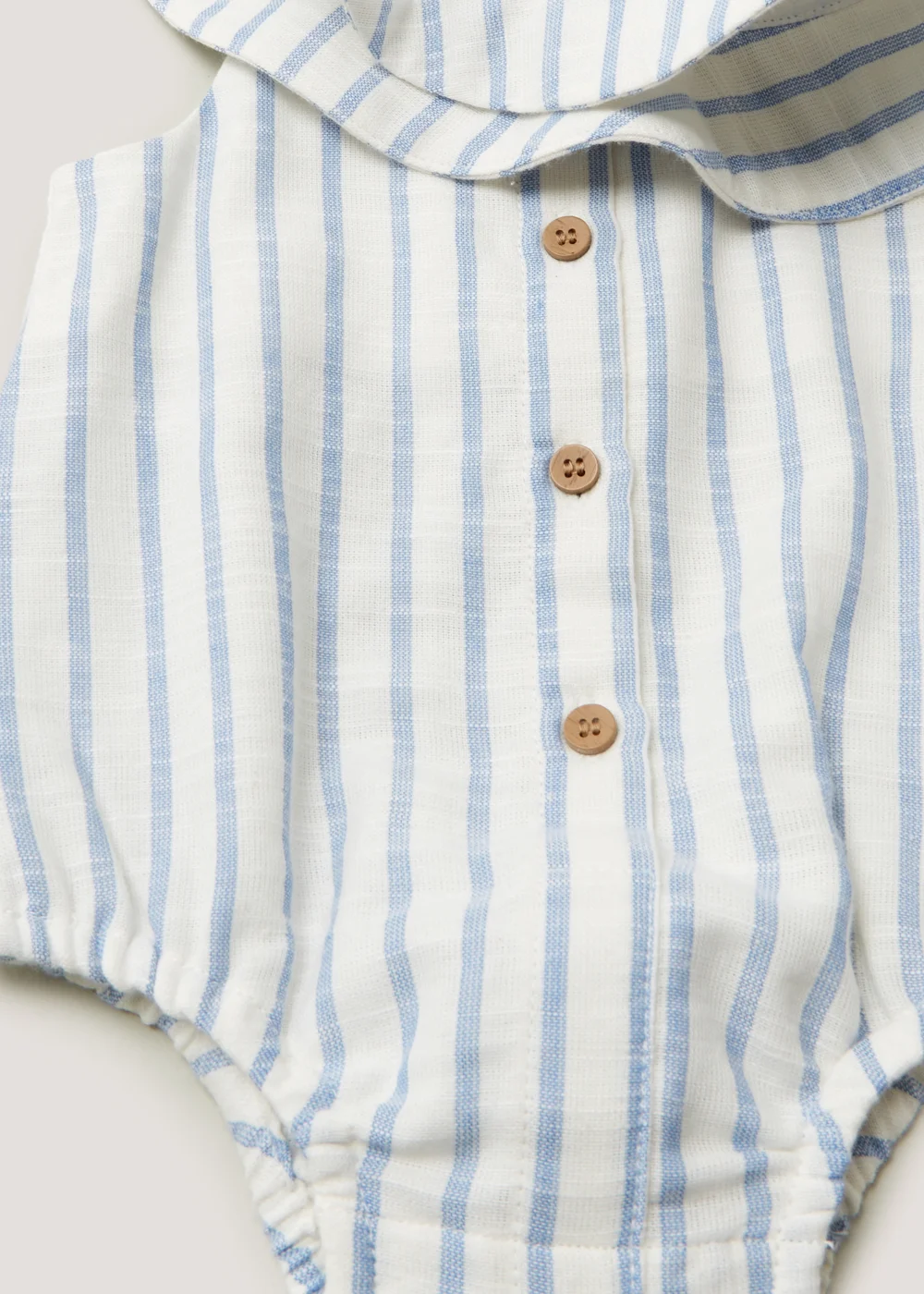 Baby Blue Stripe Romper & Sun Hat Set (Newborn-18mths) - Newborn Image 2