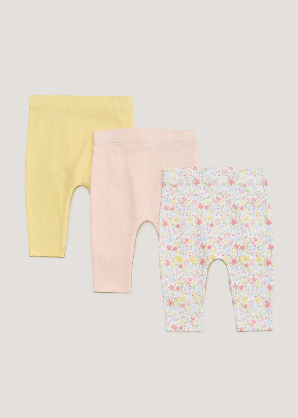 Baby 3 Pack Bunny Leggings (Newborn-23mths) - Age 0 - 3 Months Image 1