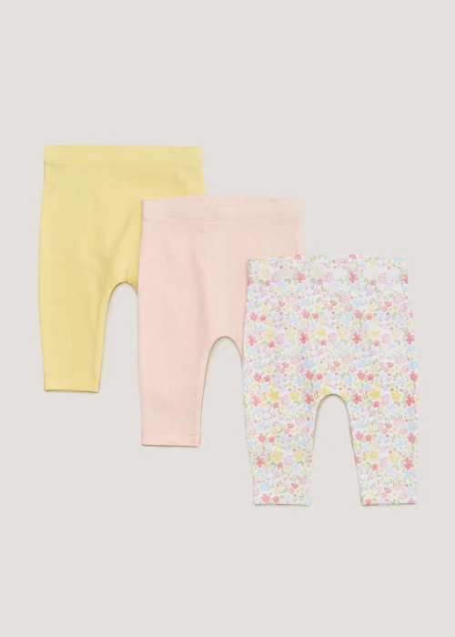 Baby 3 Pack Bunny Leggings (Newborn-23mths) - Age 0 - 3 Months Image 1