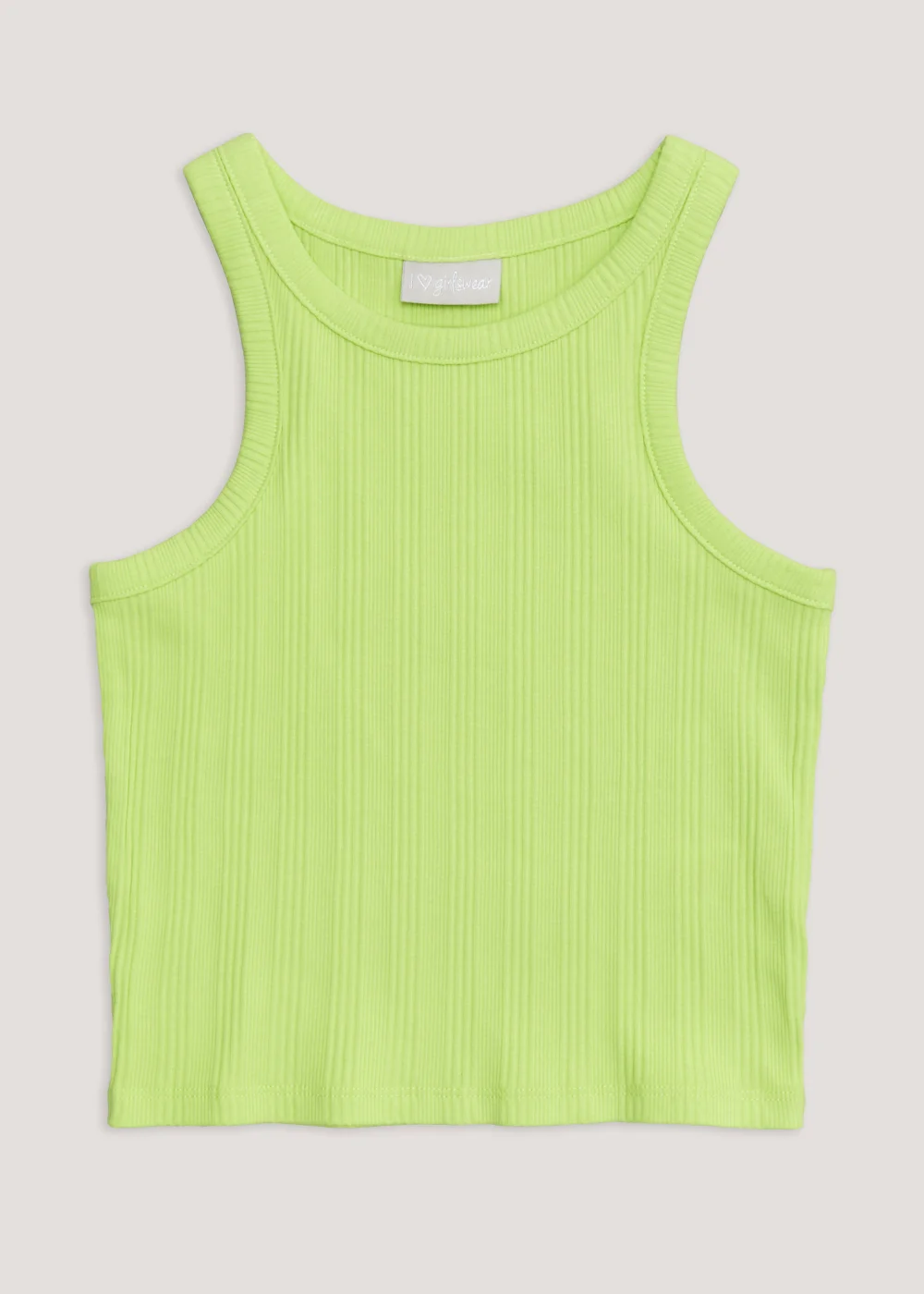 Girls Lime Ribbed Vest Top (4-13yrs) - Age 4 Years Image 1