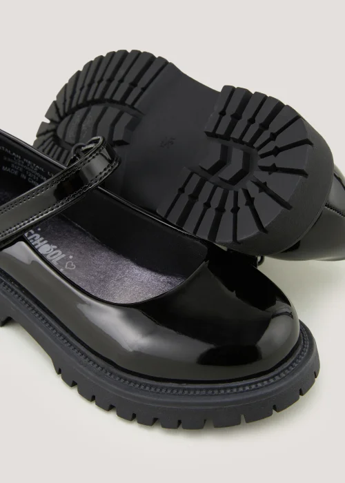Girls Black Patent Chunky School Shoes (Younger 10-Older 5) - Size 1 Image 2