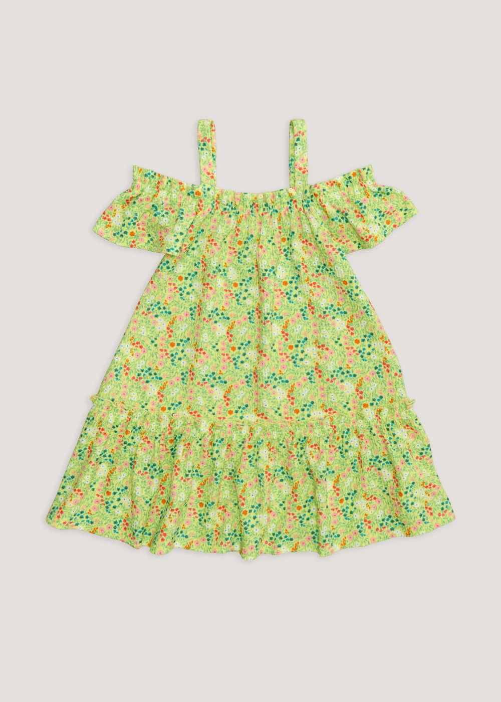 Girls Green Floral Crinkle Sleeveless Dress (4-13yrs) - 4 Yrs Image 1