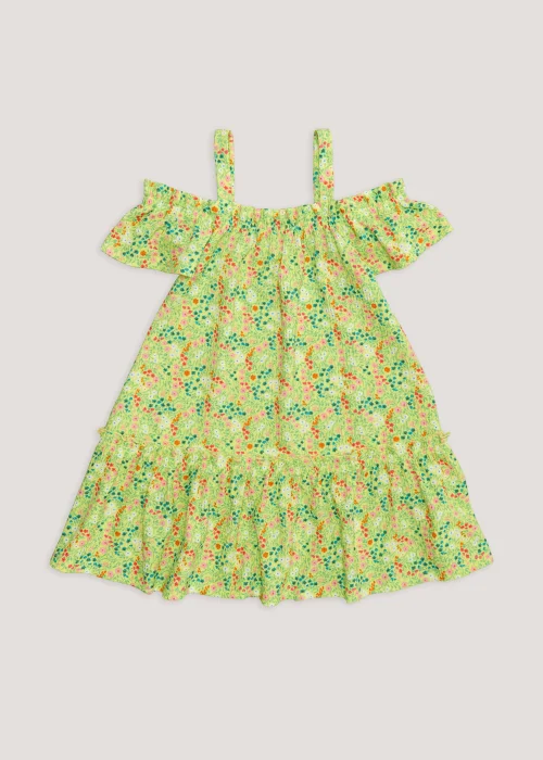Girls Green Floral Crinkle Sleeveless Dress (4-13yrs) - 4 Yrs Image 1