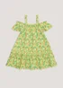 Girls Green Floral Crinkle Sleeveless Dress (4-13yrs) - 4 Yrs Image 1