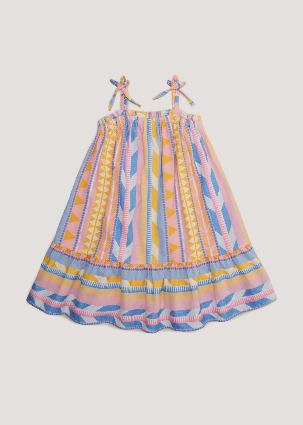 Girls Mini Me Multicoloured Jacquard Dress (4-13yrs) - 7 Yrs Image 1