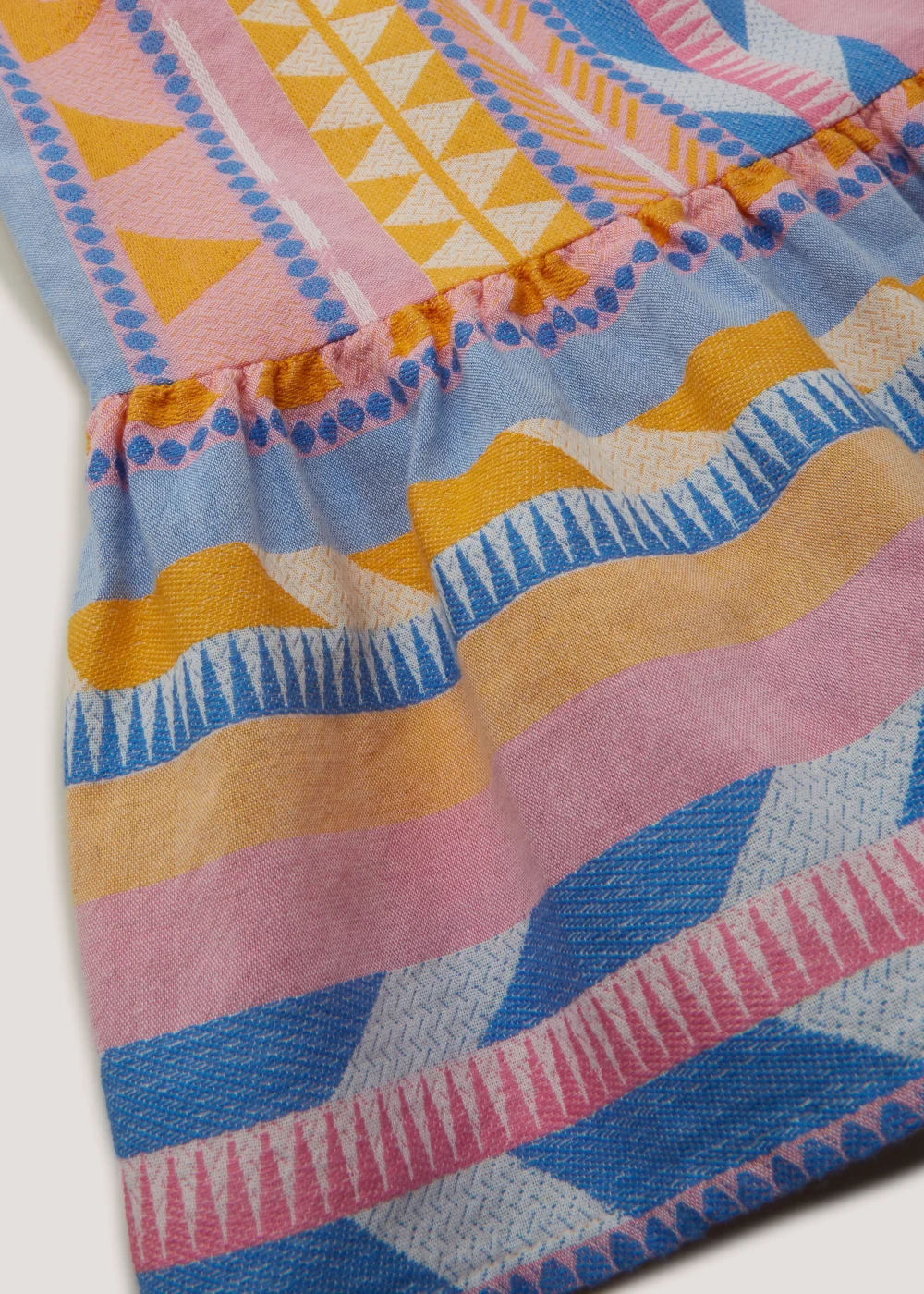 Girls Mini Me Multicoloured Jacquard Dress (4-13yrs) - 7 Yrs Image 2