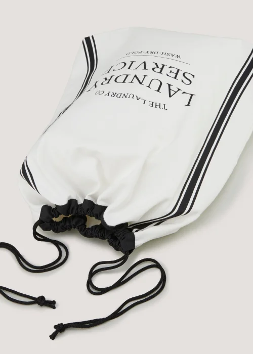 White The Laundry Co Drawstring Bag Image 2