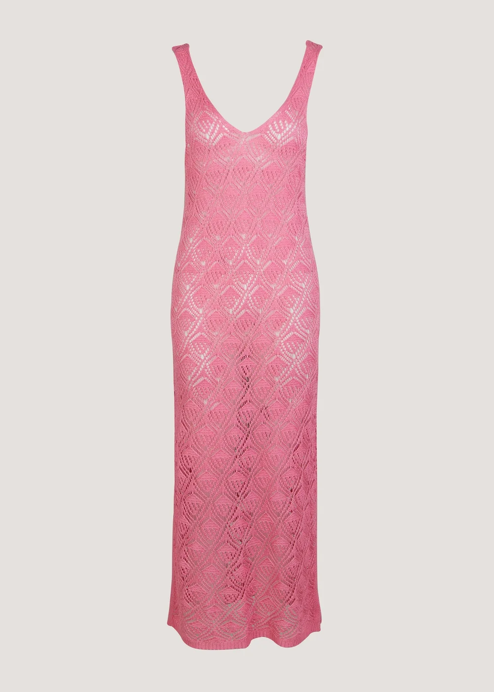 Pink Crochet Look Long Beach Dress - XS Image 5
