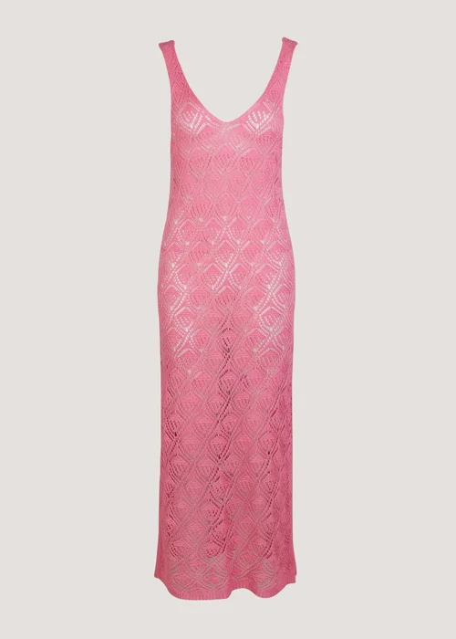 Pink Crochet Look Long Beach Dress - XS Image 5