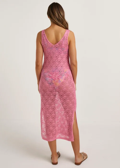 Pink Crochet Look Long Beach Dress - XS Image 2