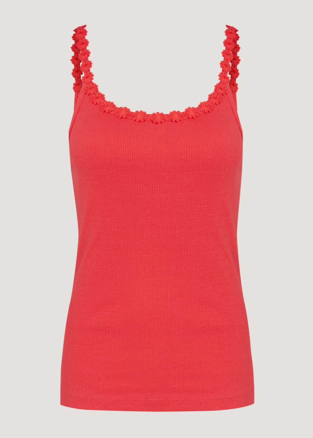 Red Daisy Trim Cami Top - Size 8 Image 5
