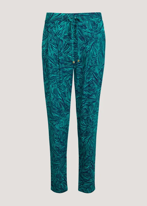 Green Palm Print Harem Leggings - 8 Image 5