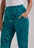 Green Palm Print Harem Leggings - 8 Image 3