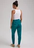 Green Palm Print Harem Leggings - 8 Image 2