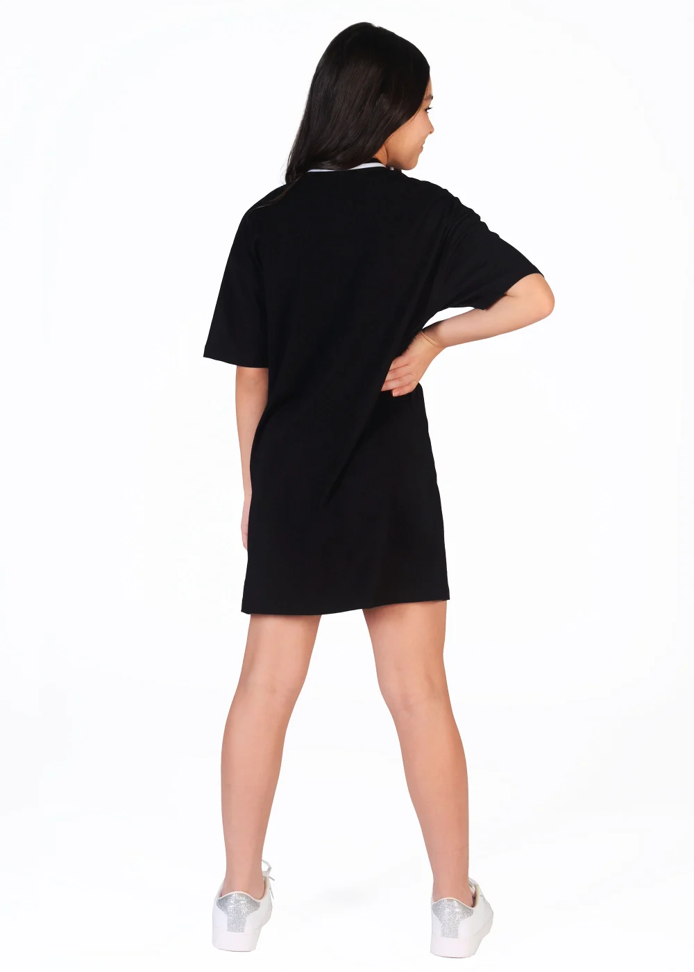 Girls Pineapple Black Stripe T-Shirt Dress (5-13yrs) - 5-6 Image 4