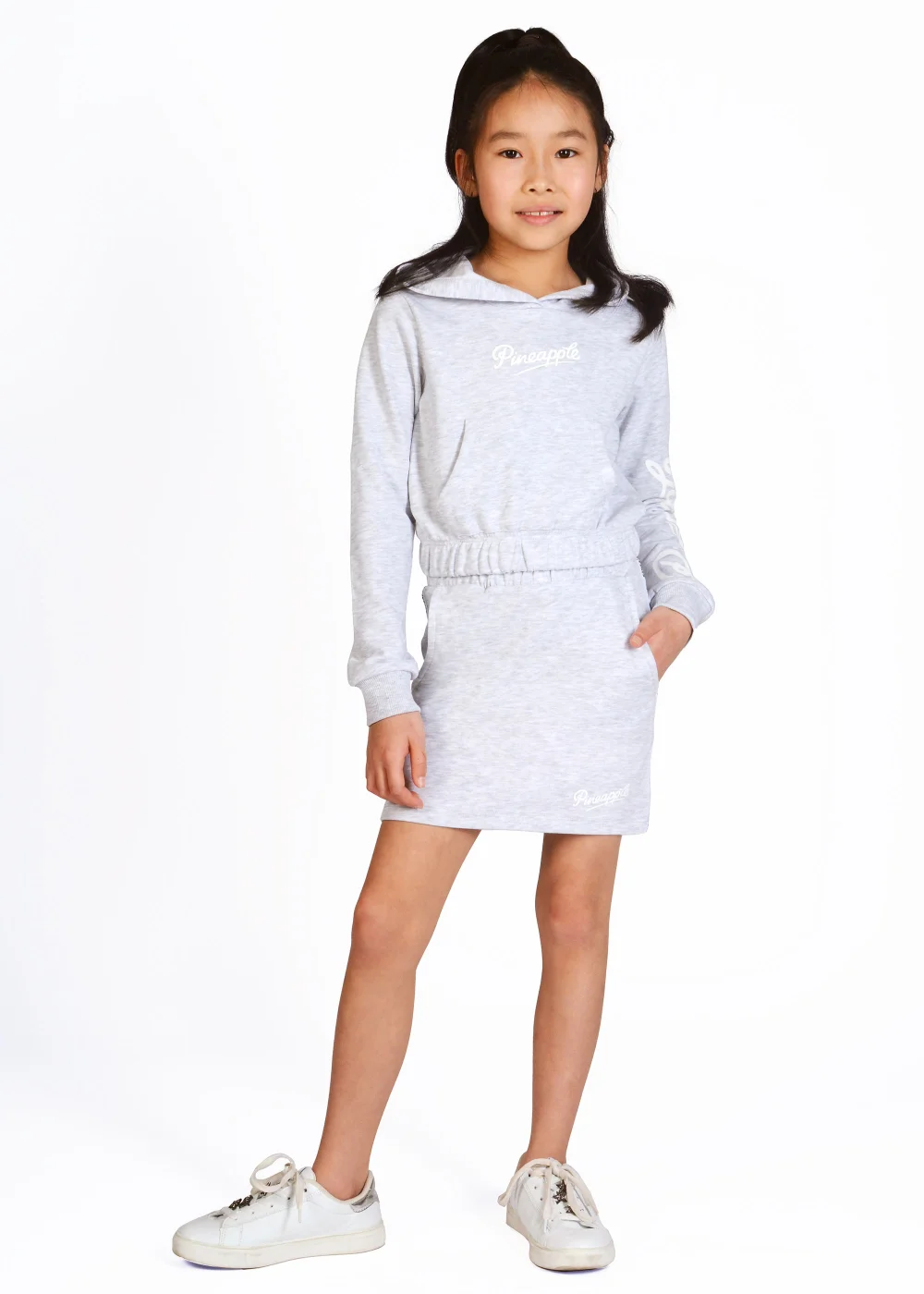 Girls Pineapple Grey Logo Bubble Hoodie (5-13yrs) - 5-6 Yrs Image 2