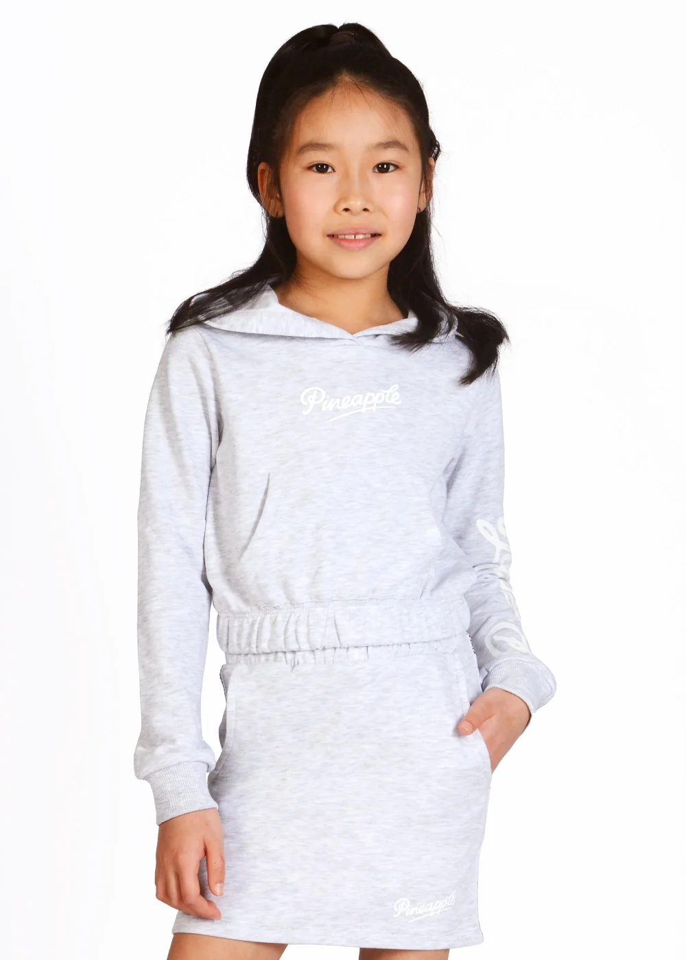 Girls Pineapple Grey Logo Bubble Hoodie (5-13yrs) - 5-6 Yrs Image 1