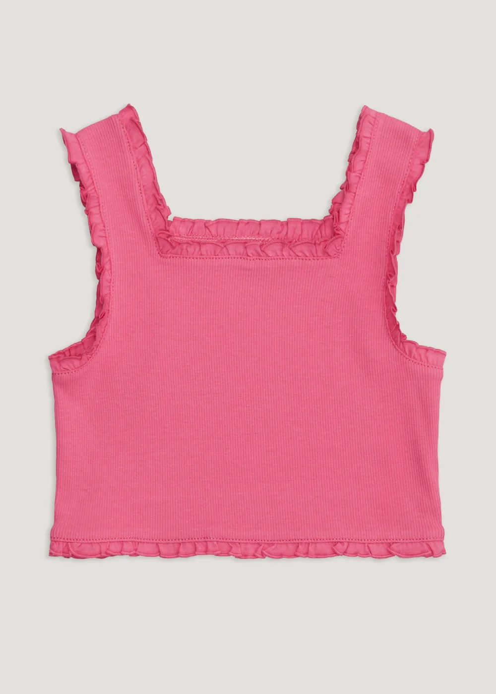 Girls Pink Frill Cropped Vest Top (4-13yrs) - Age 4 Years Image 1