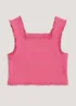 Girls Pink Frill Cropped Vest Top (4-13yrs) - Age 4 Years Image 1