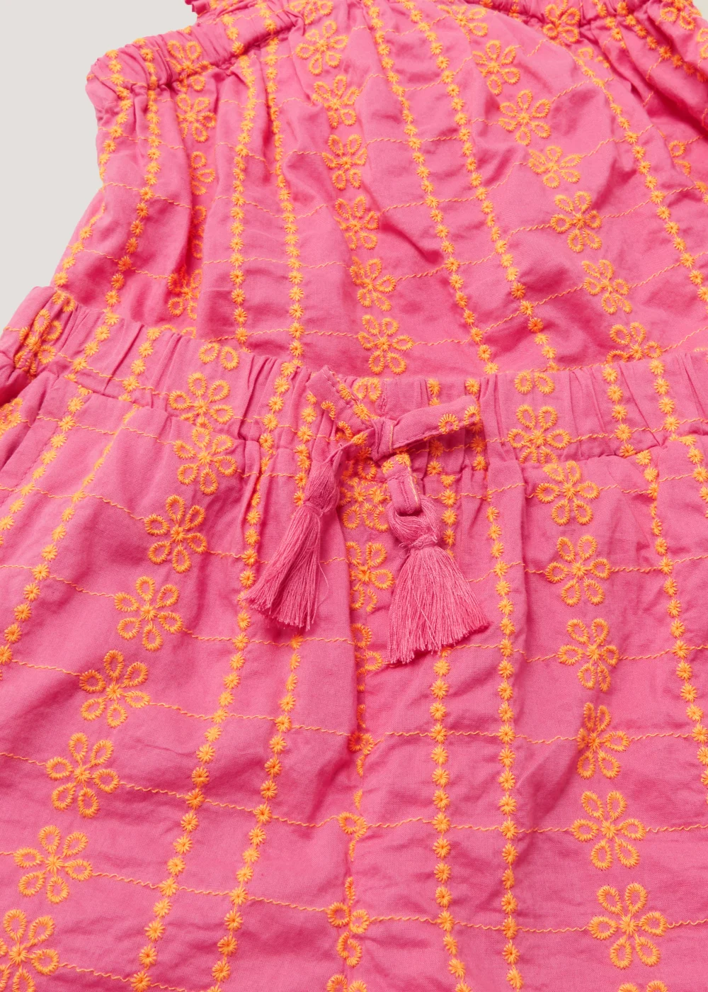 Girls Pink Embroidered Cami & Shorts Set (4-13yrs) - 7 Yrs Image 2