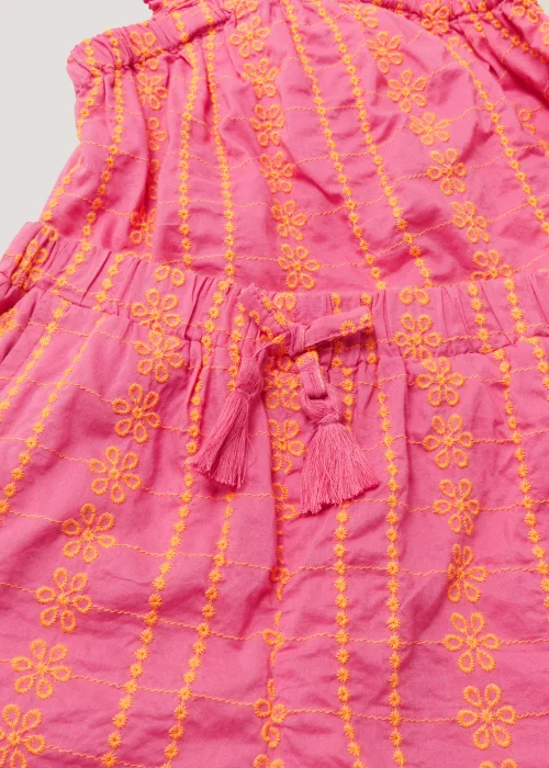 Girls Pink Embroidered Cami & Shorts Set (4-13yrs) - 7 Yrs Image 2