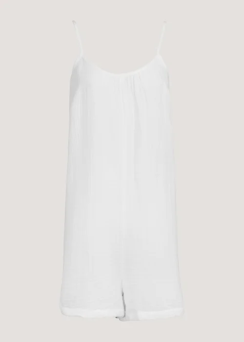 White Double Cloth Beach Playsuit - XS Image 5