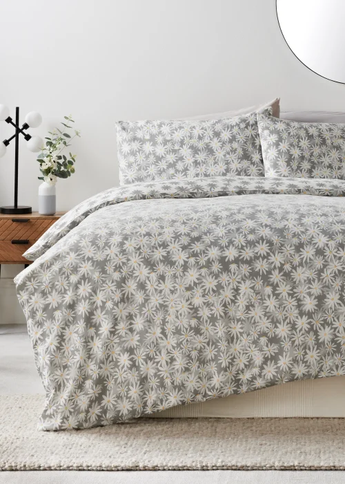 Grey Daisy Duvet Cover - Single Image 1