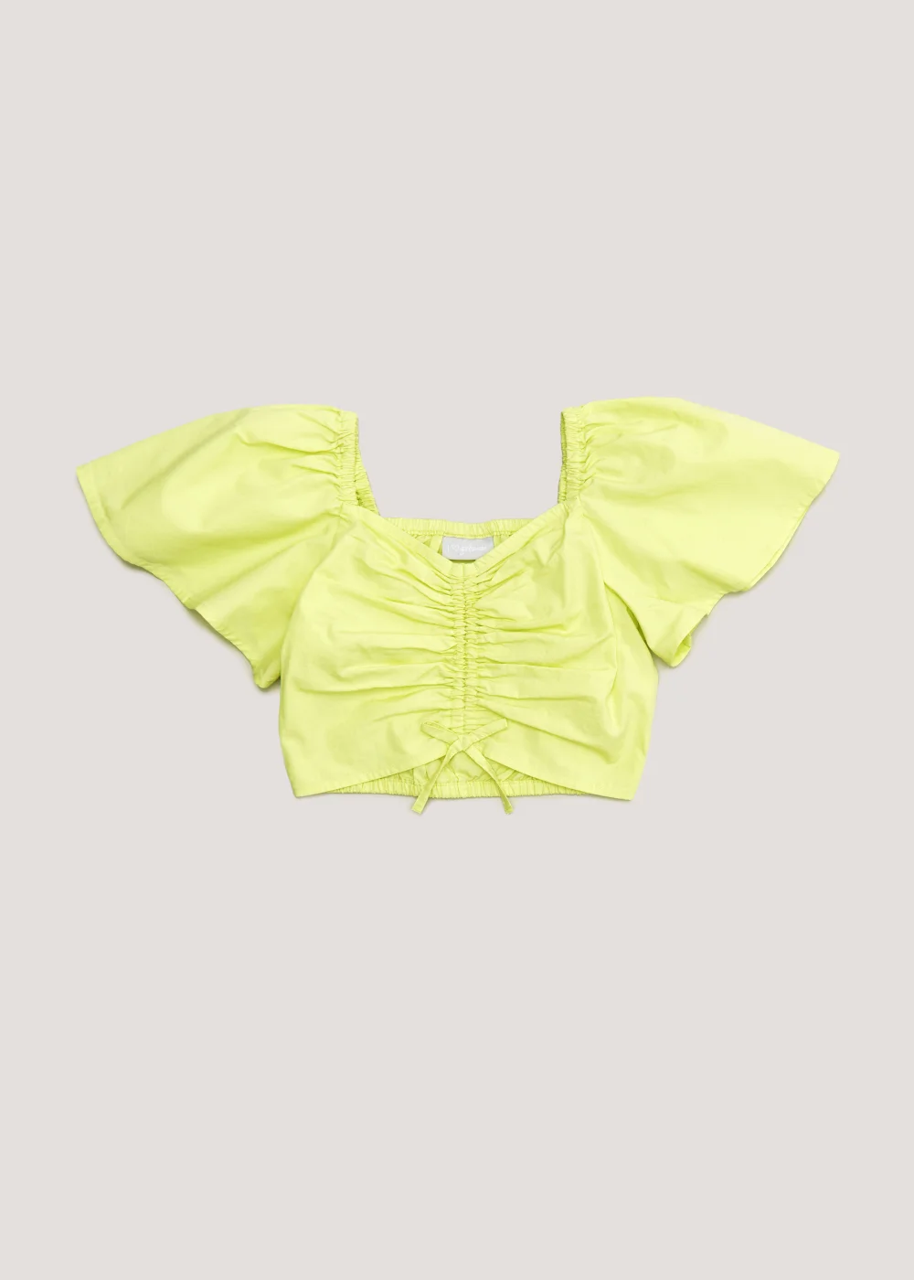 Girls Lime Tie Front Crop Top (4-13yrs) - Age 4 Years Image 1