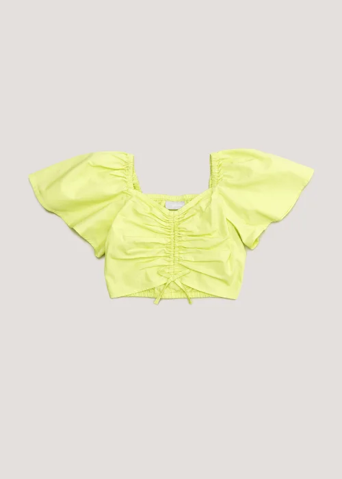 Girls Lime Tie Front Crop Top (4-13yrs) - Age 4 Years Image 1