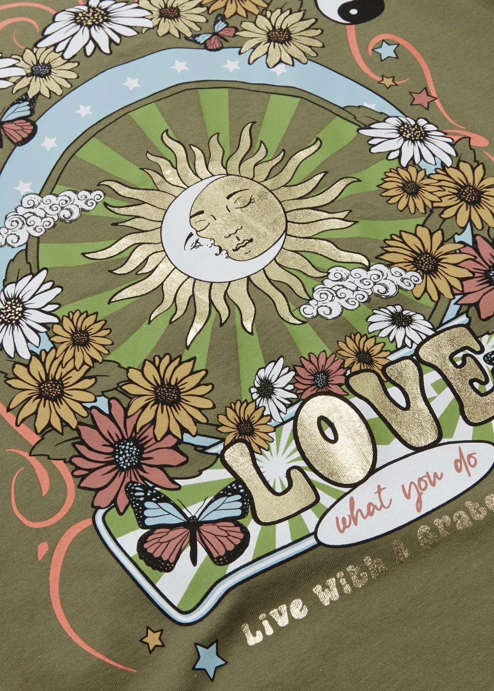 Girls Candy Couture Khaki Retro T-Shirt (9-16yrs) - Age 9 Years Image 2