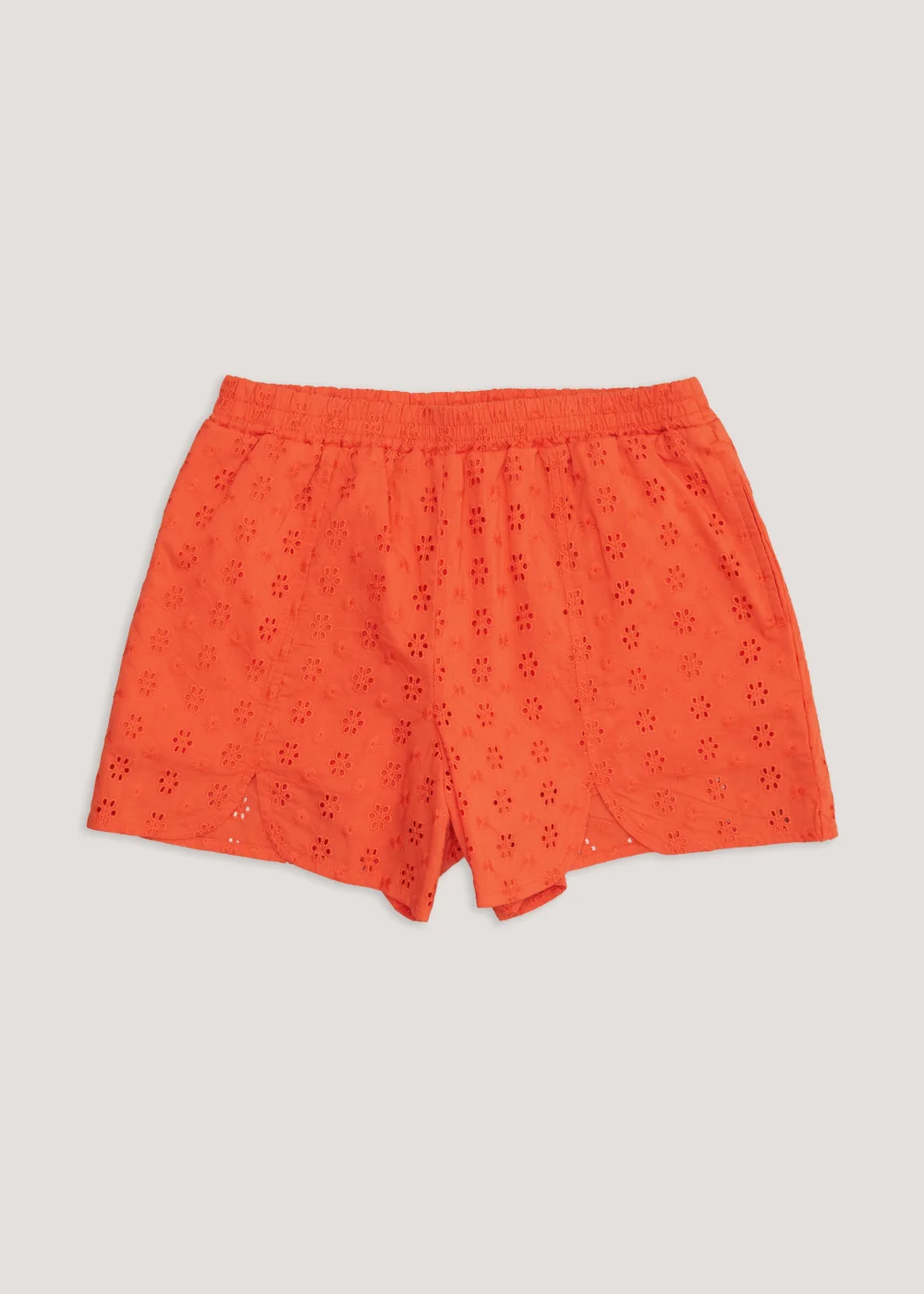 Girls Candy Couture Orange Broderie Co-Ord Shorts (9-16yrs) - Age 9 Years Image 1