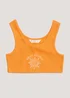 Girls Candy Couture Orange Slogan Crop Top (9-16yrs) - Age 9 Years Image 1