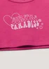 Girls Candy Couture Pink Slogan Crop Top (9-16yrs) - Age 9 Years Image 2