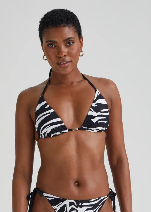Be Beau Black Zebra Print Bikini Top - 8 Image 1
