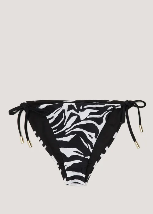 Be Beau Black Zebra Print Bikini Bottoms - Size 8 Image 4
