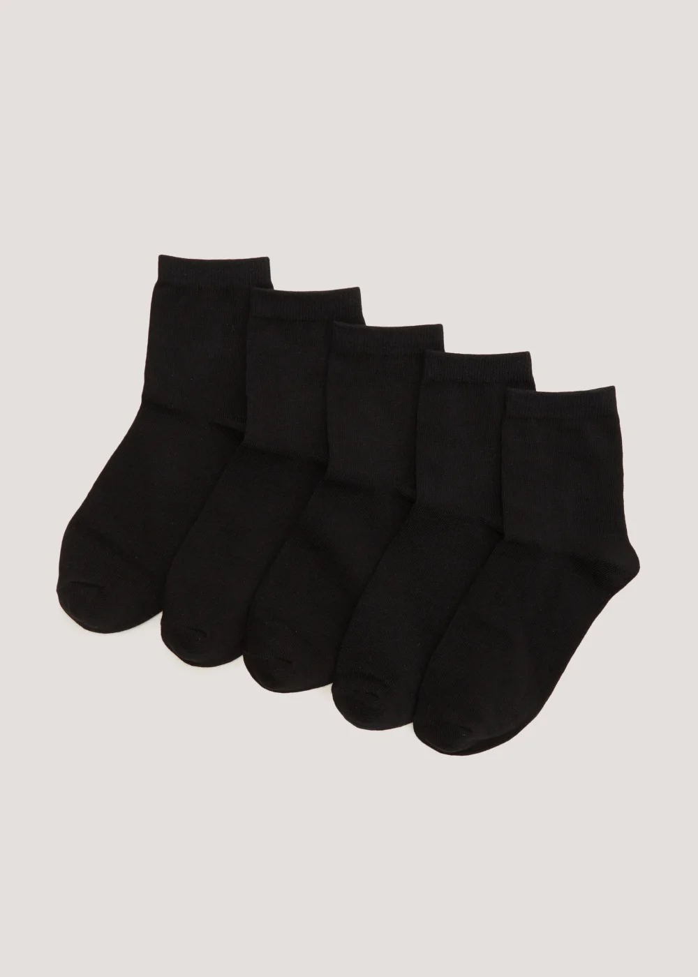 Kids 5 Pack Black Ankle Socks (Younger 6-Older 5.5) - 4-5.5 Image 1