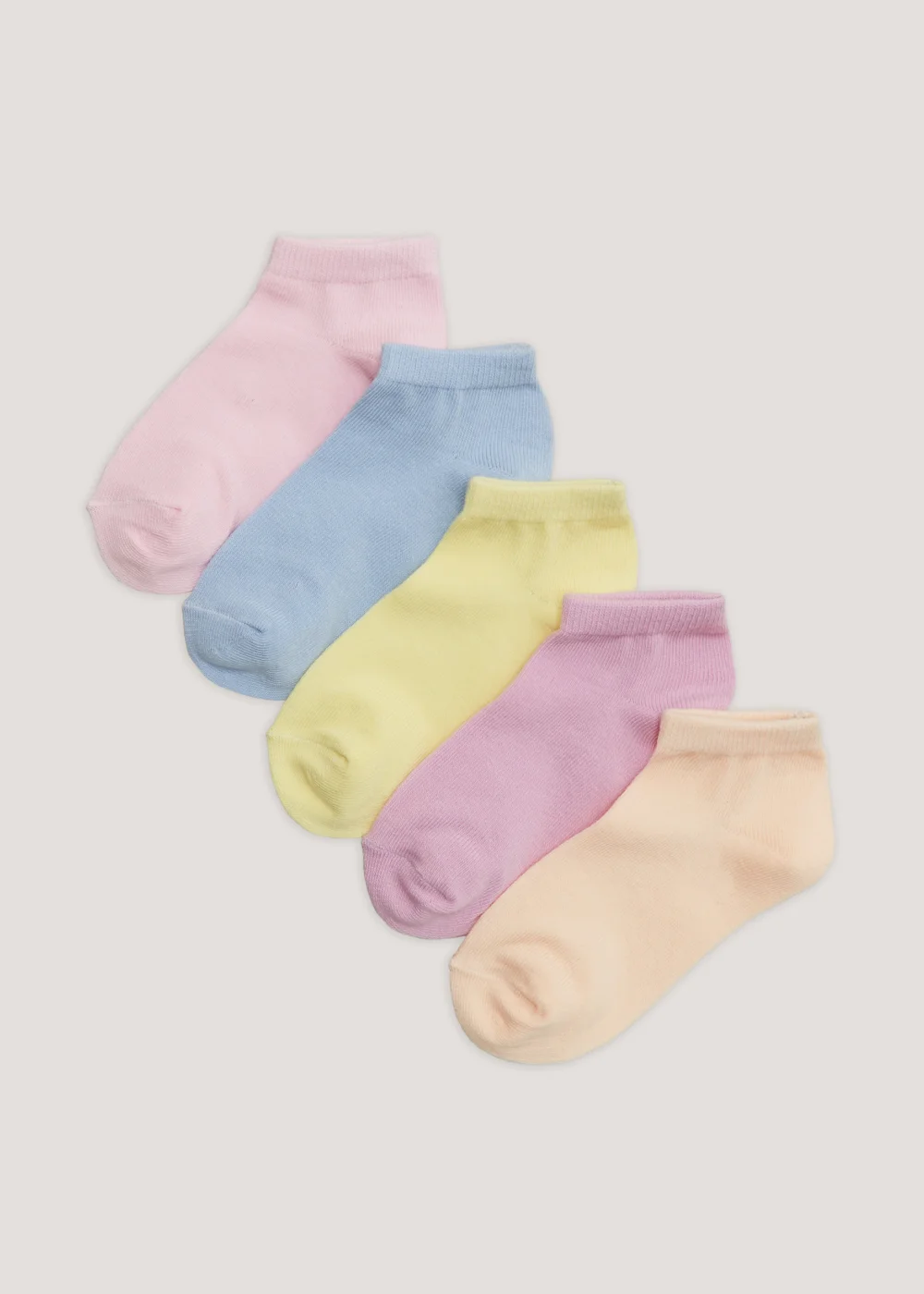 Girls 5 Pack Multicoloured Trainer Socks (Younger 6-Older 5.5) - 4-5.5 Image 1