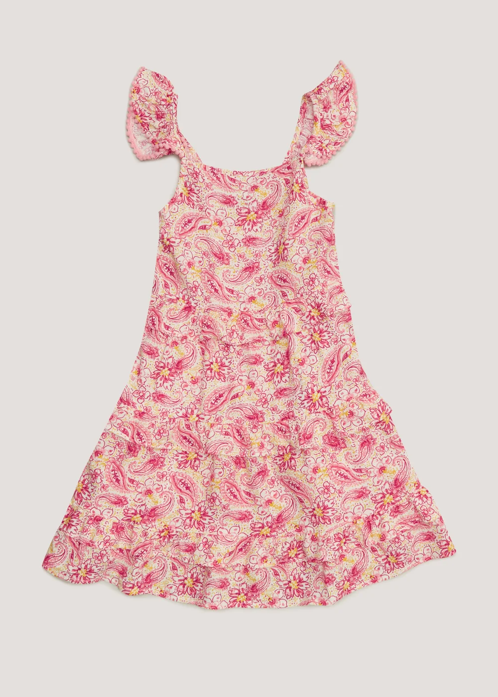 Girls Pink Paisley Tiered Dress (4-13yrs) - 4 Yrs Image 1