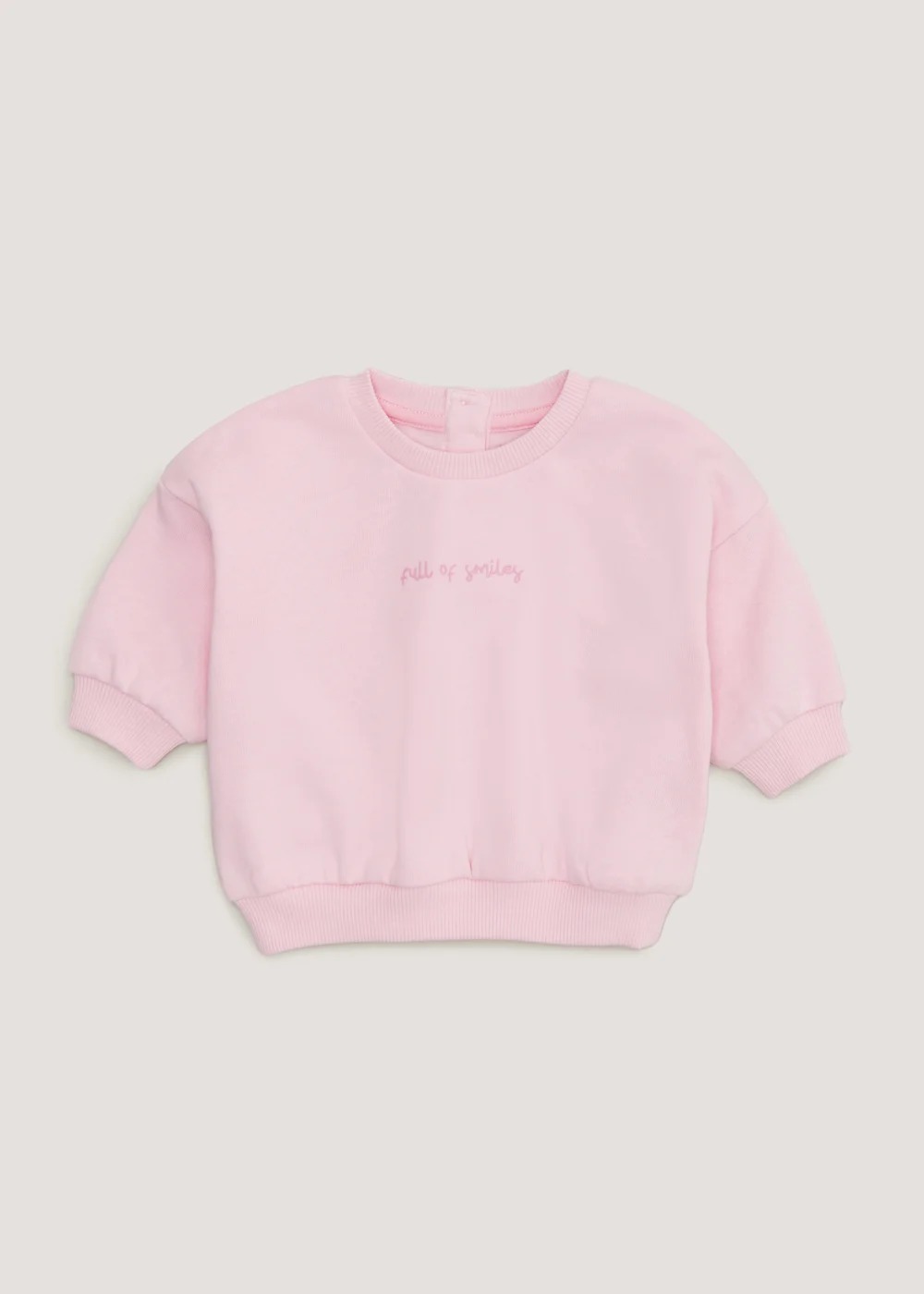 Baby Pink Slogan Sweatshirt (Newborn-23mths) - Newborn Image 1