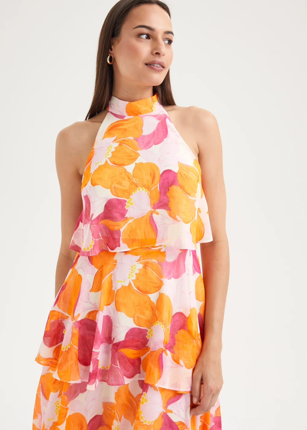 Et Vous Multicoloured Floral Tiered Midi Dress - 8 Image 3