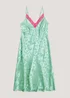 Green Floral Satin Nightie - Size 8 Image 4