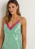 Green Floral Satin Nightie - Size 8 Image 3