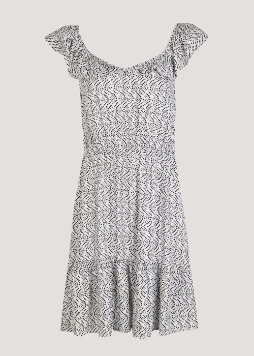 Black & White Spot Frill Mini Dress - 8 Image 5
