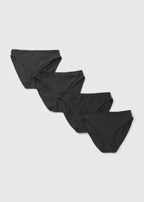 4 Pack Black High Leg Knickers - 8 Image 1
