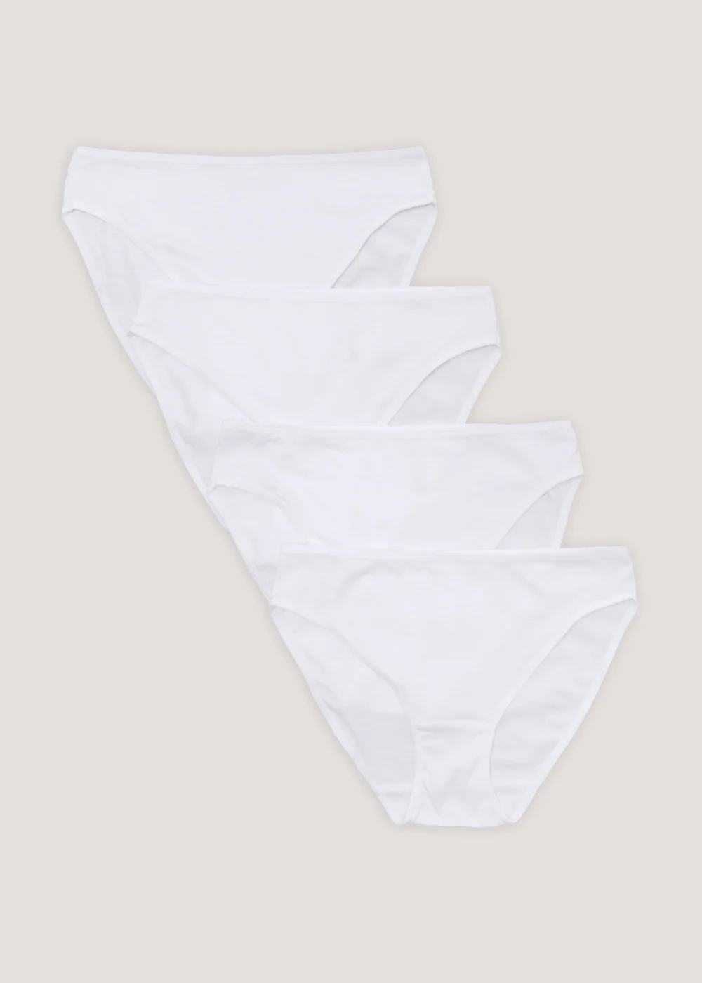 4 Pack White High Leg Knickers - 8 Image 1